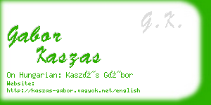 gabor kaszas business card